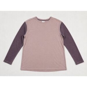 BDG Urban Outfitters Womens L Mauve Waffle Knit Sleeve Mixed Media Tee
